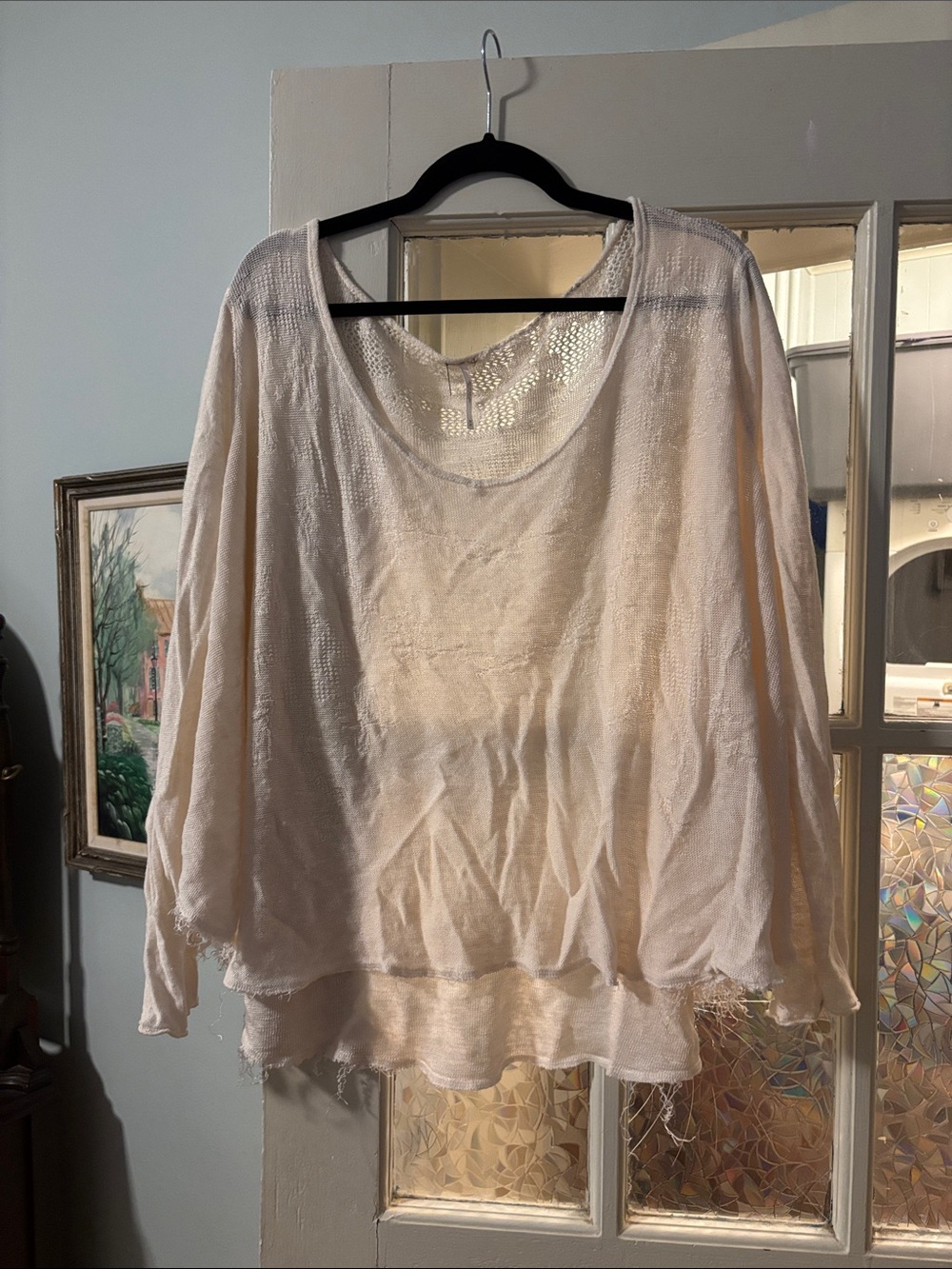 Free People Cream Women's Scoop-Neck Top